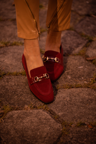Loafer Nobuck Vinho Aveludado 